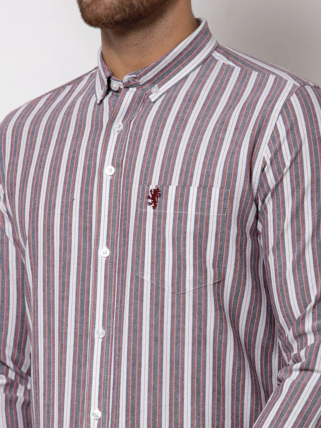 Regular Fit Striped Cotton Shirt for Men - Image 2