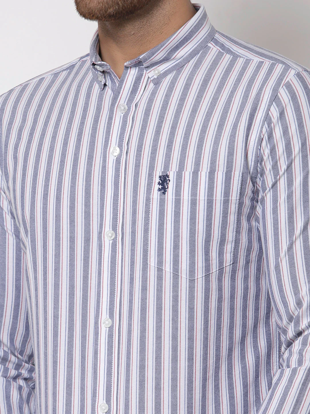 Regular Fit Striped Cotton Shirt for Men - Image 2