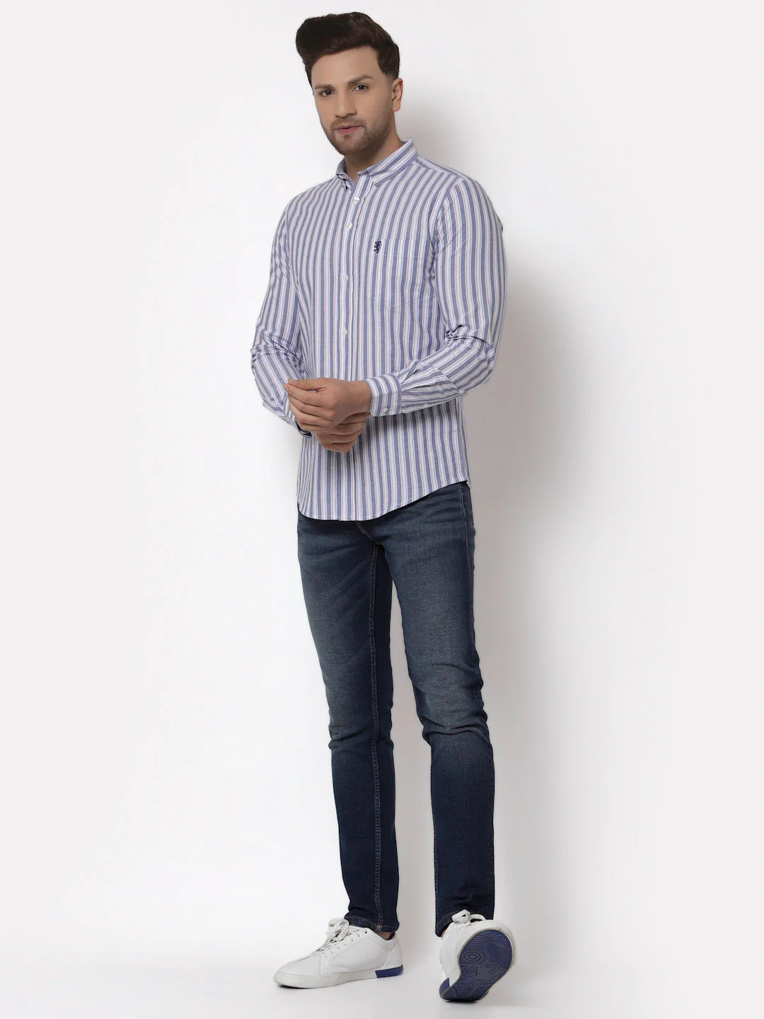 Regular Fit Striped Cotton Shirt for Men - Image 5