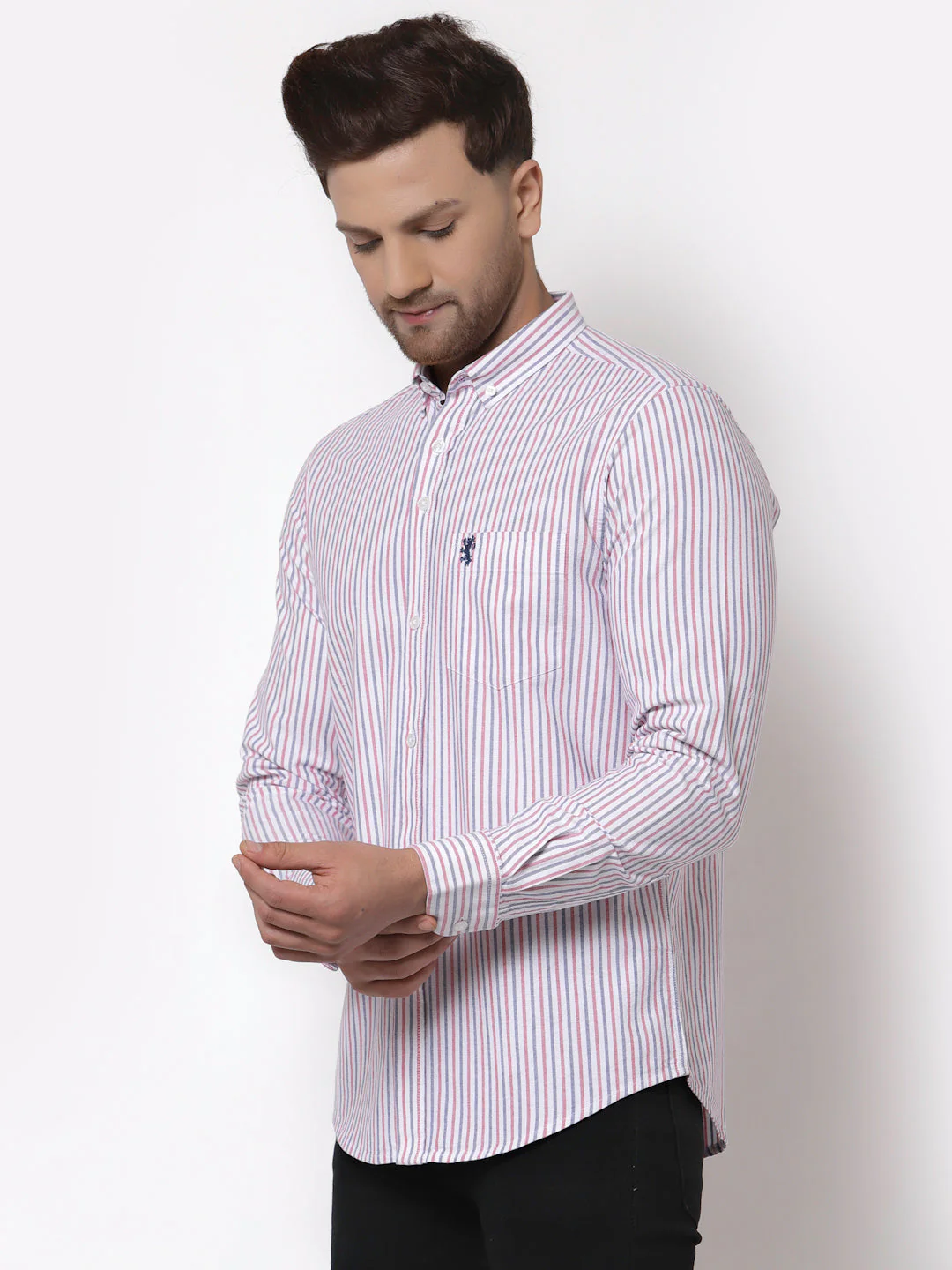 Regular Fit Striped Cotton Shirt for Men - Image 3