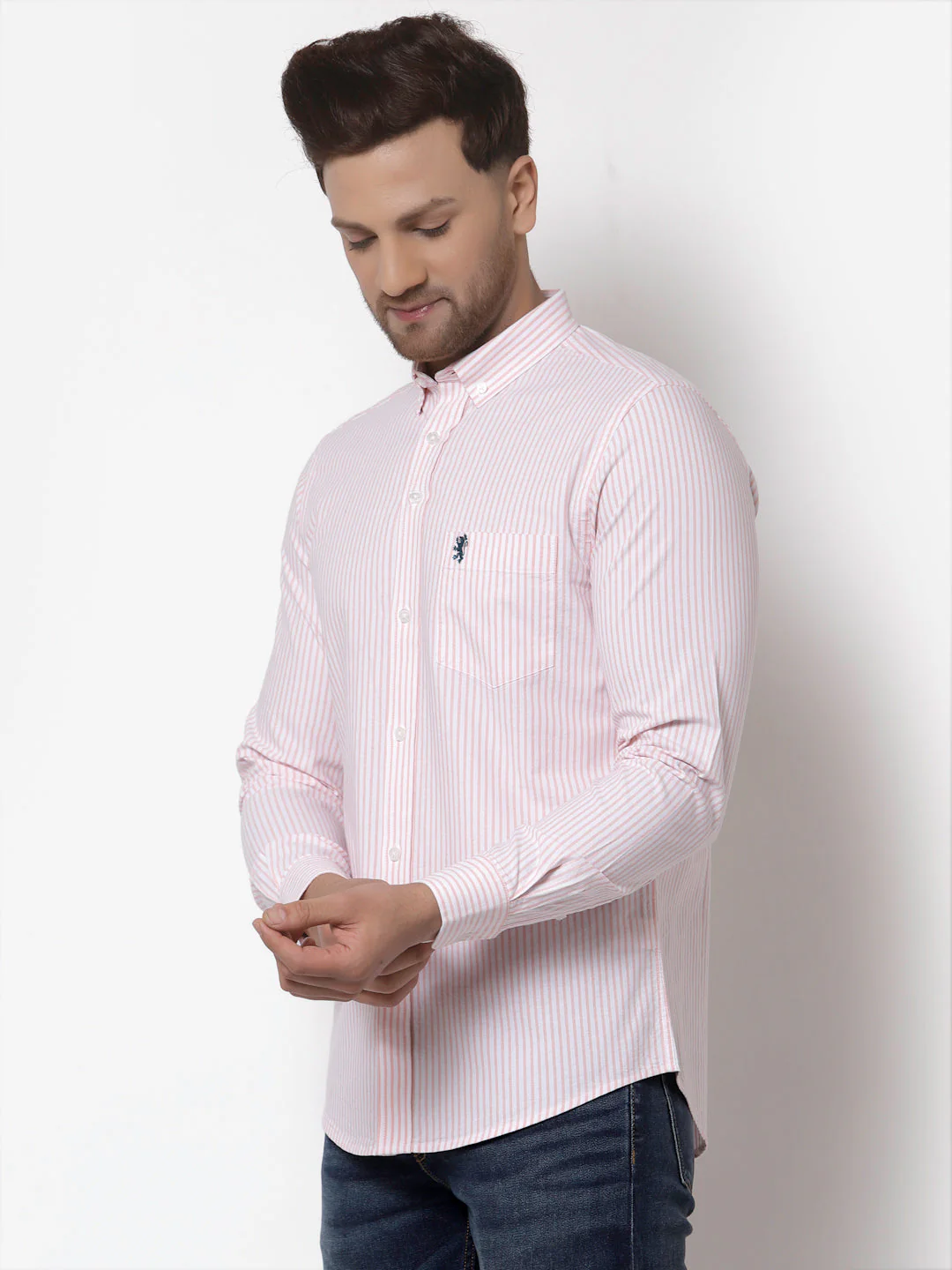 Regular Fit Striped Cotton Shirt for Men - Image 3