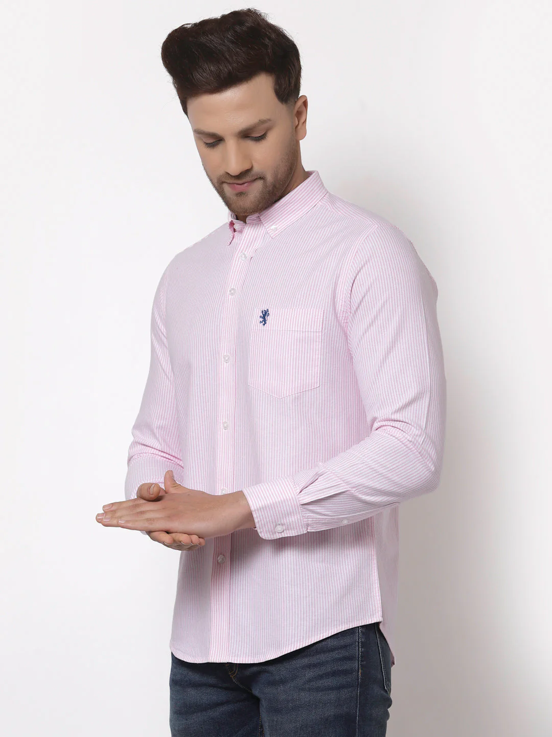 Regular Fit Striped Cotton Shirt for Men - Image 3