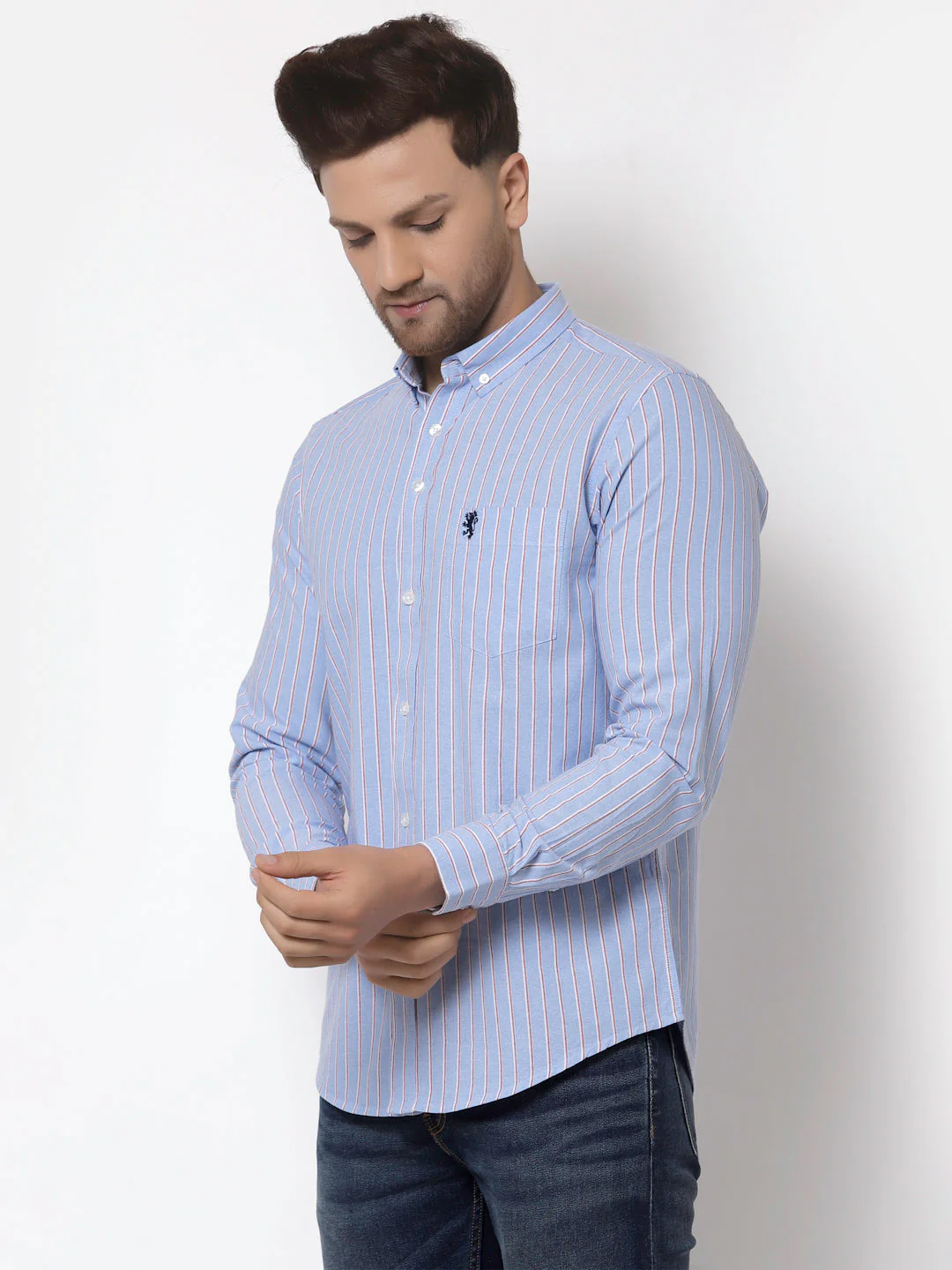 Regular Fit Striped Cotton Shirt for Men - Image 3