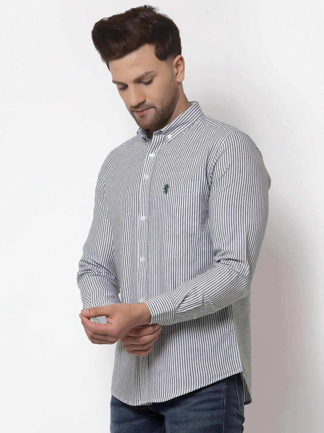 Regular Fit Striped Cotton Shirt for Men - Image 3