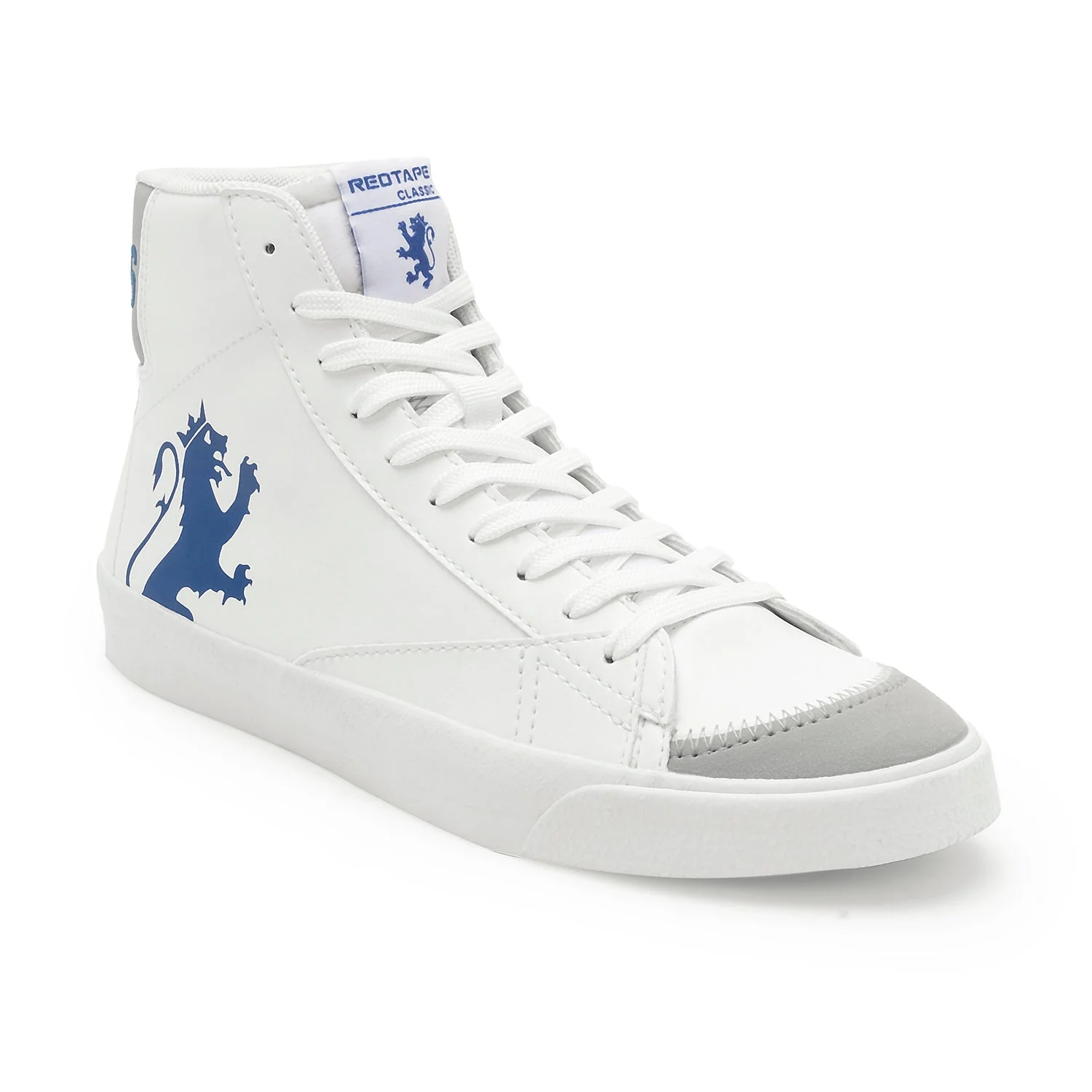 White/Blue Vulcanised Casual Shoes For Men | Soft Cushioned Insole, Slip-ResisTance, Dynamic Feet Support, Arch Support & Shock Absorption - Image 2
