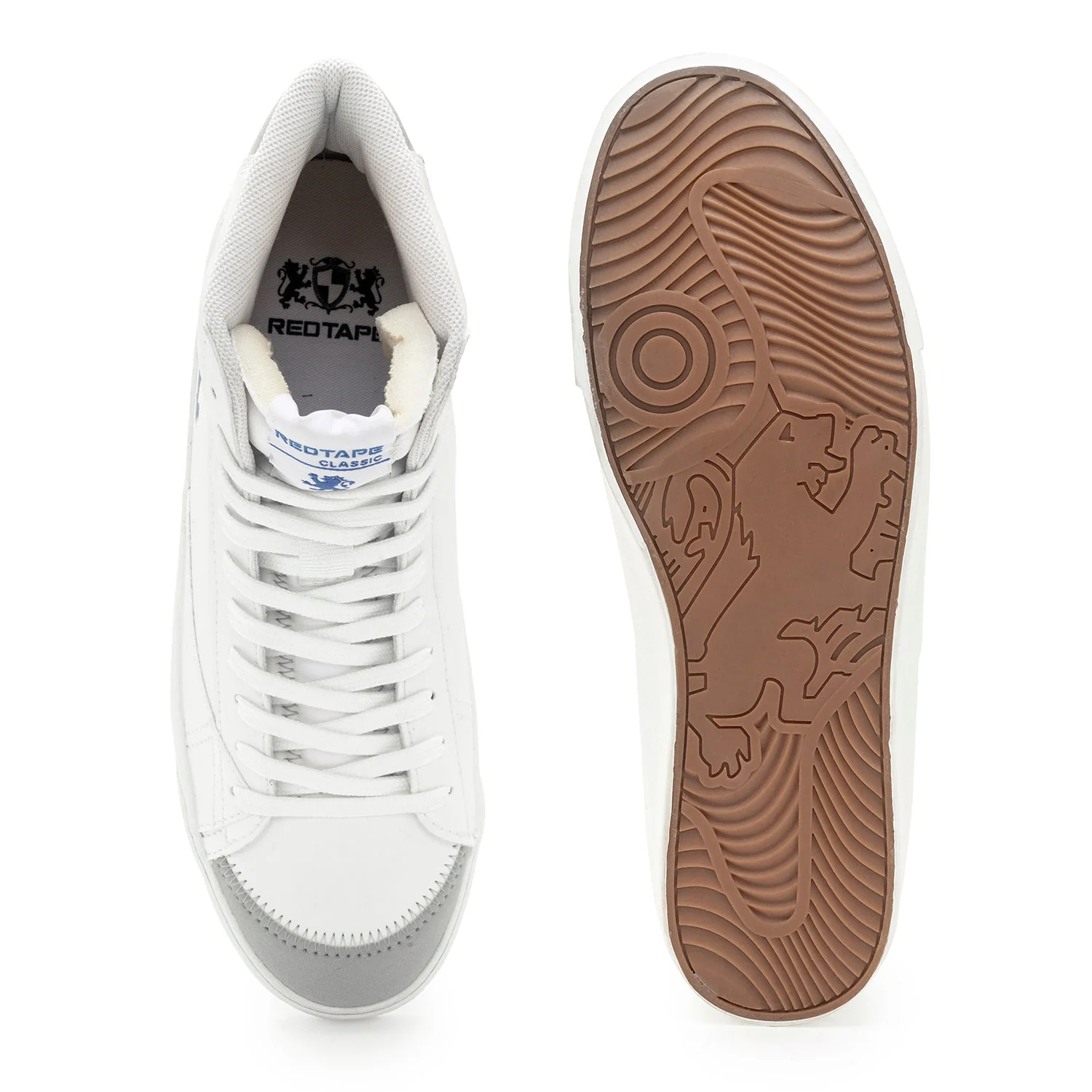 White/Blue Vulcanised Casual Shoes For Men | Soft Cushioned Insole, Slip-ResisTance, Dynamic Feet Support, Arch Support & Shock Absorption - Image 6