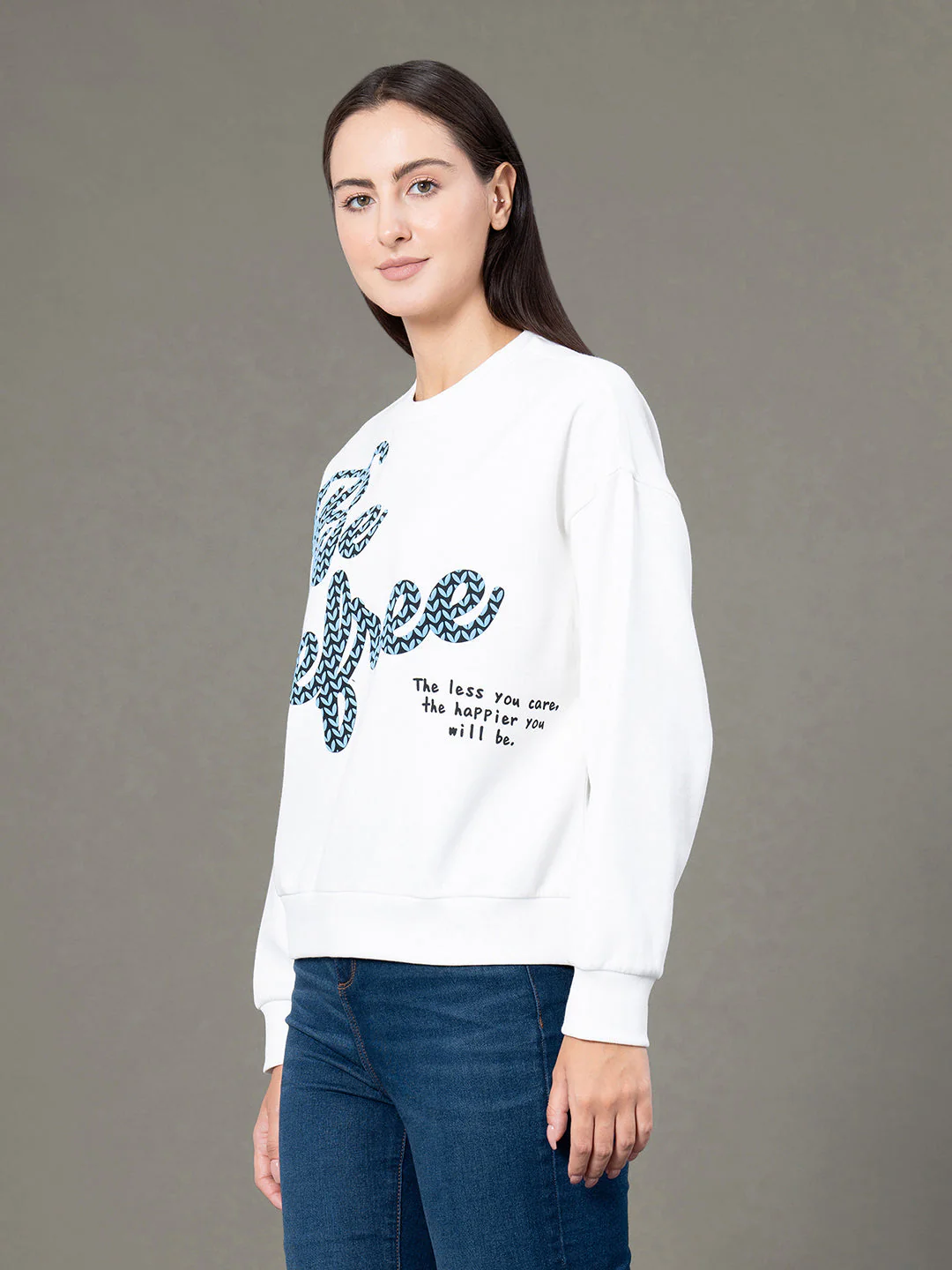 Round Neck Graphic Sweatshirt for Women - Image 2