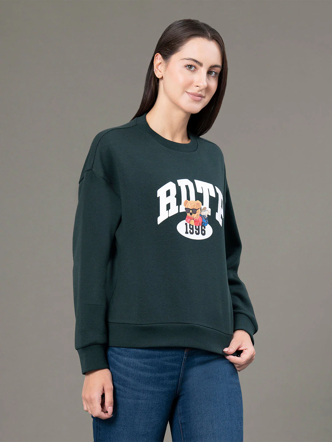 Round Neck Graphic Sweatshirt for Women - Image 2
