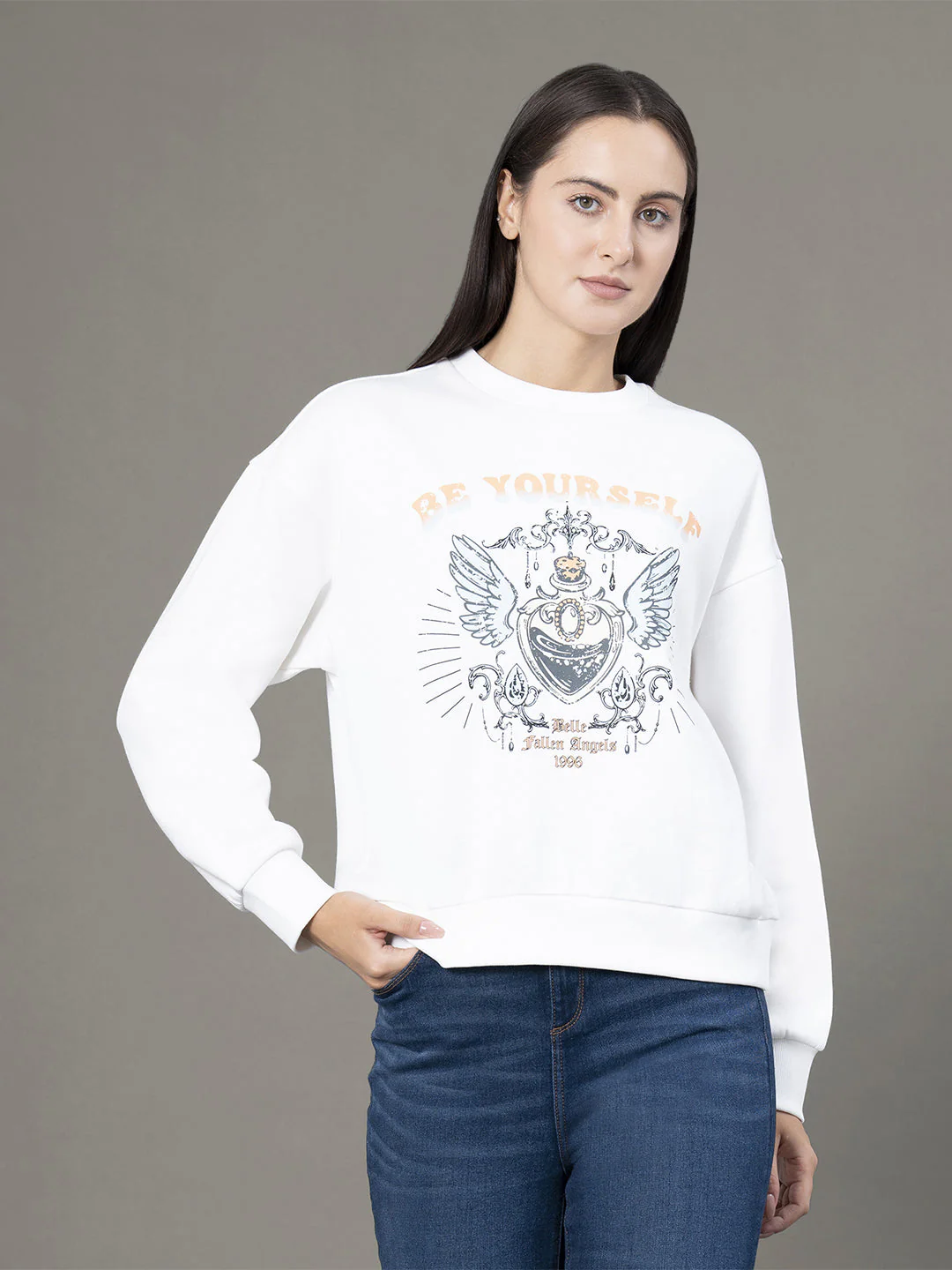 Round Neck Graphic Sweatshirt for Women - Image 2
