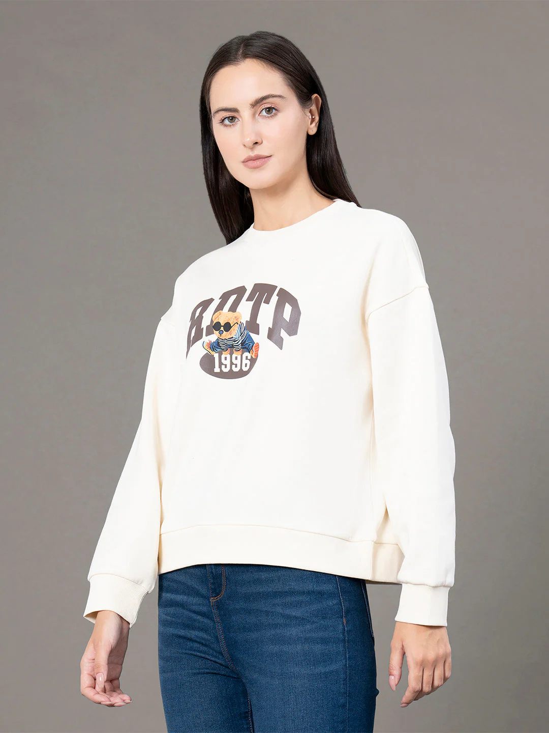 Round Neck Graphic Sweatshirt for Women - Image 2