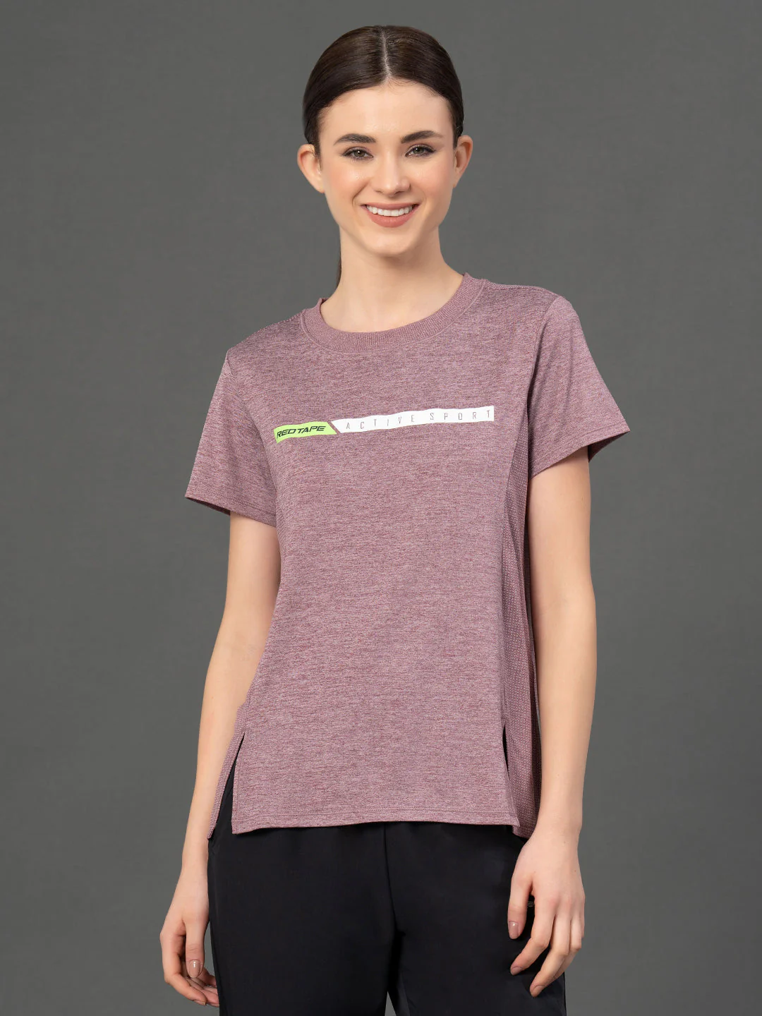 Round Neck Melange Activewear T-Shirt