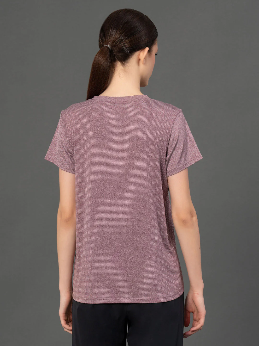 Round Neck Melange Activewear T-Shirt - Image 3