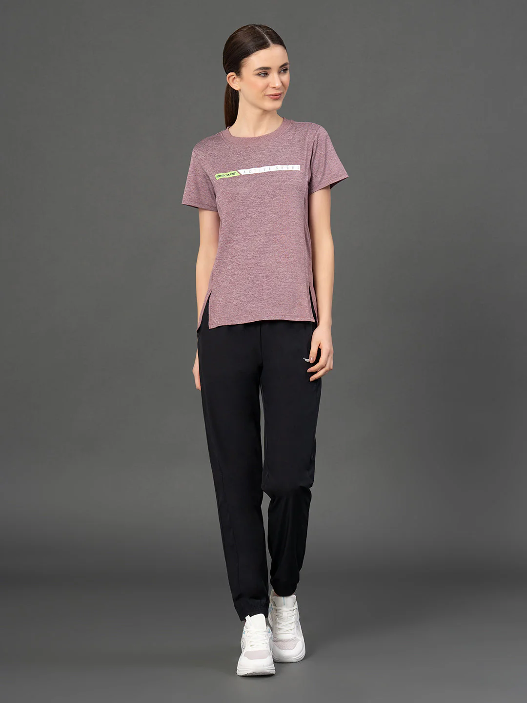 Round Neck Melange Activewear T-Shirt - Image 5