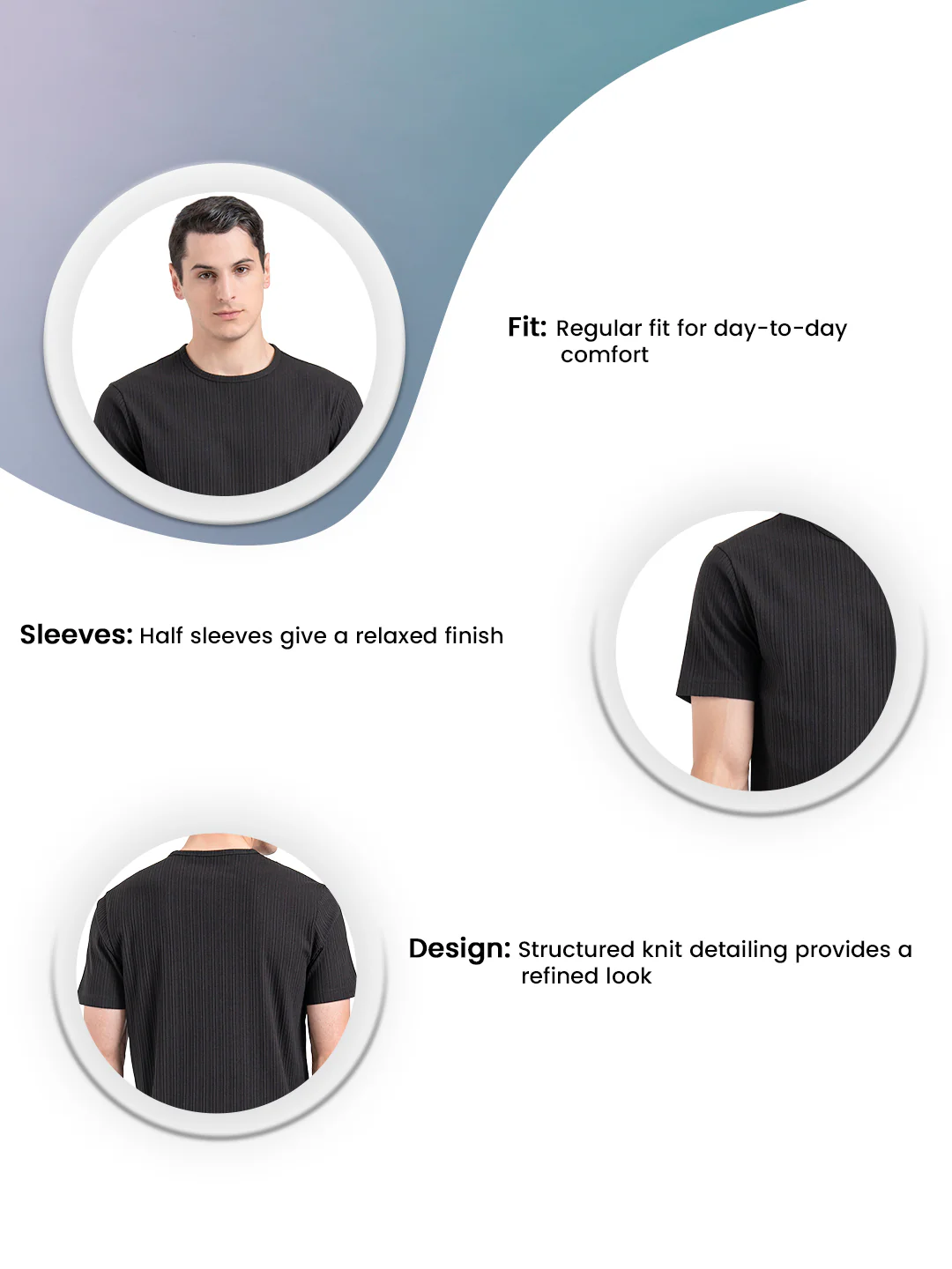 Round Neck T-Shirt for Men - Image 3