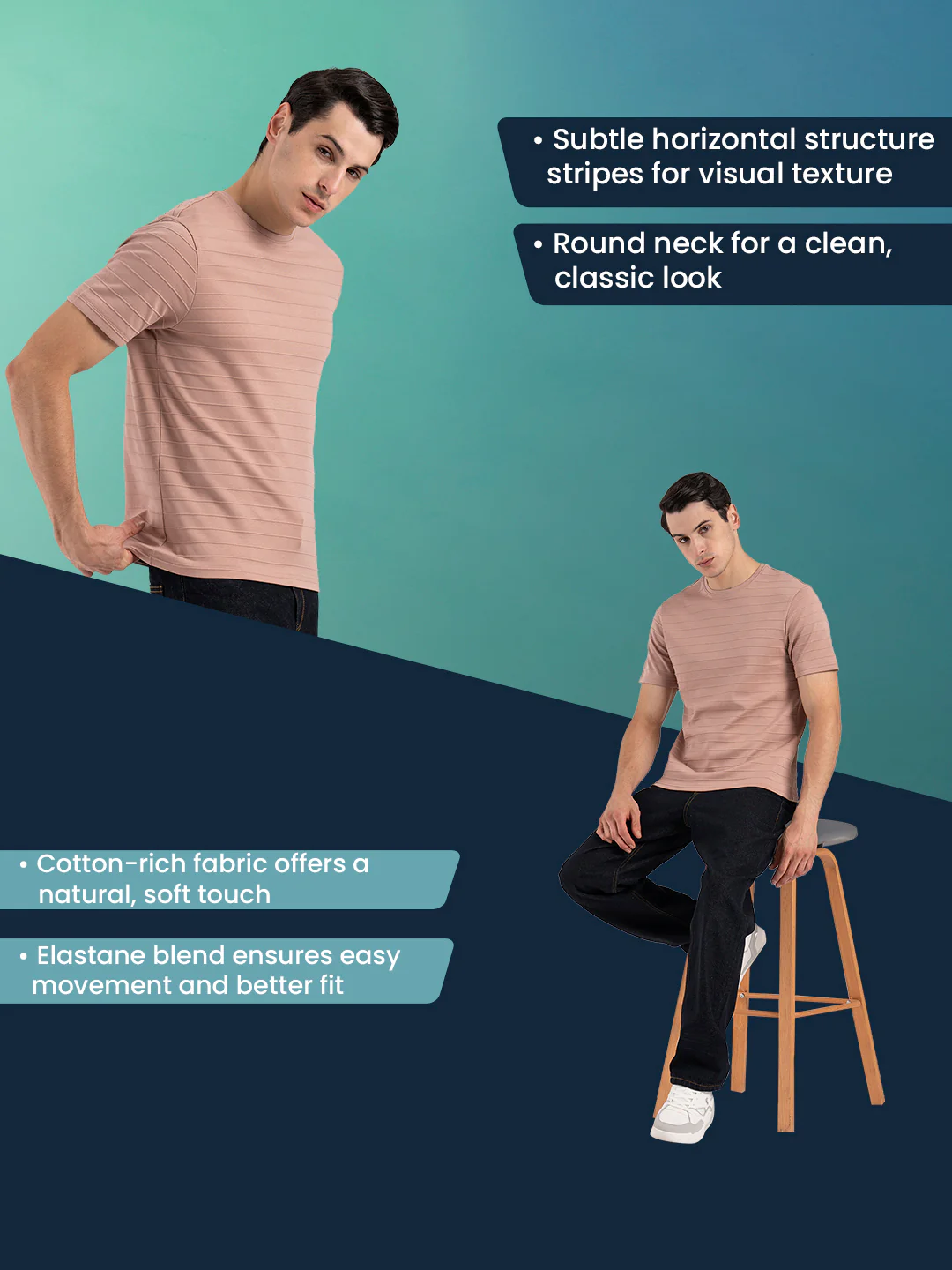 Round Neck T-Shirt for Men - Image 2