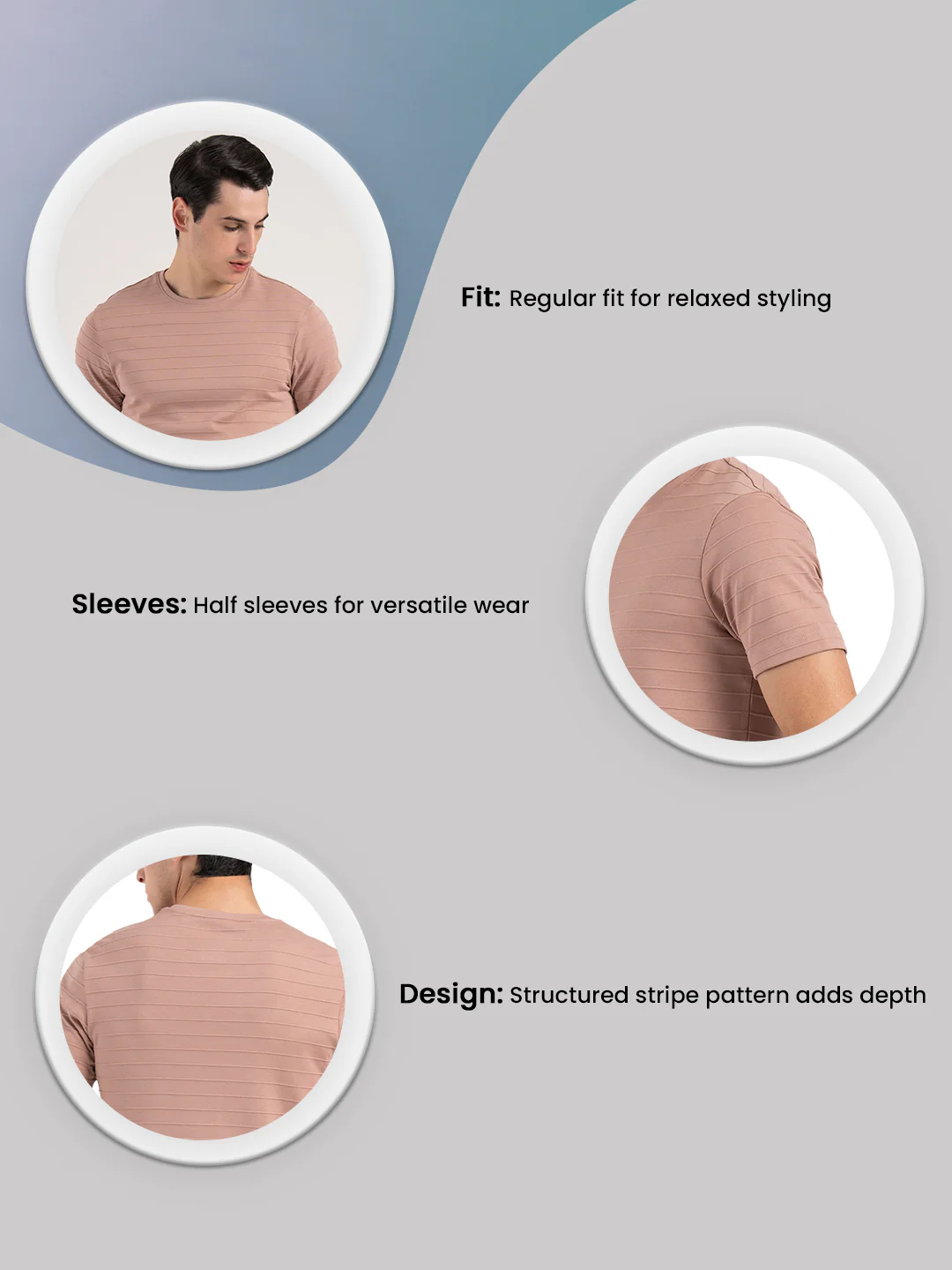 Round Neck T-Shirt for Men - Image 3
