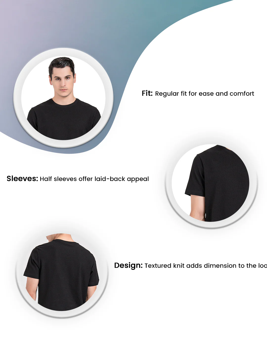 Round Neck T-Shirt for Men - Image 3