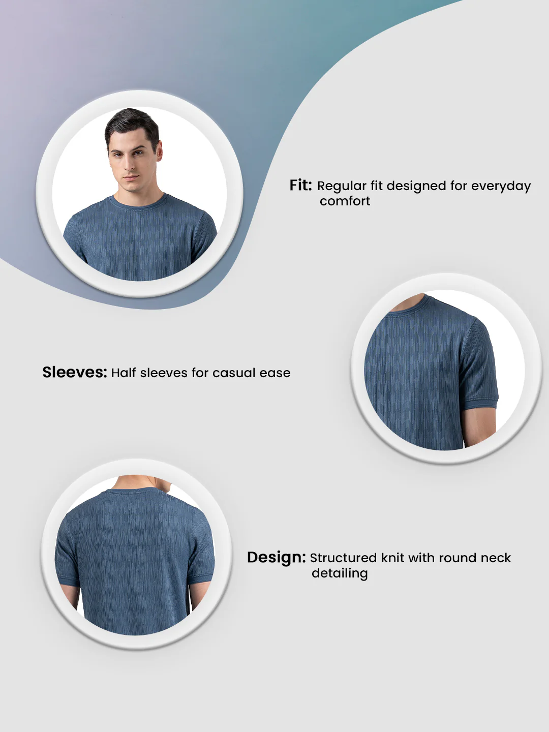Round Neck T-Shirt for Men - Image 2