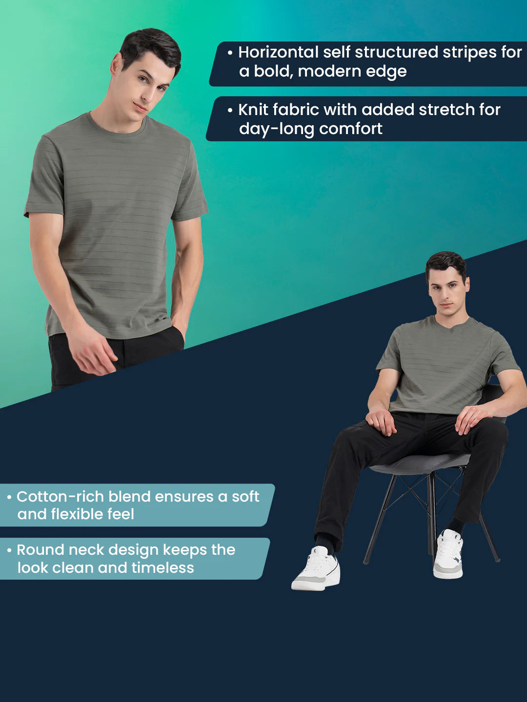 Round Neck T-shirt for Men - Image 2