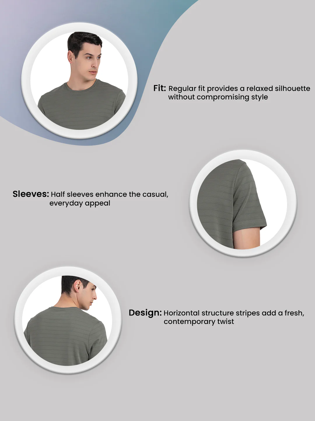 Round Neck T-shirt for Men - Image 3