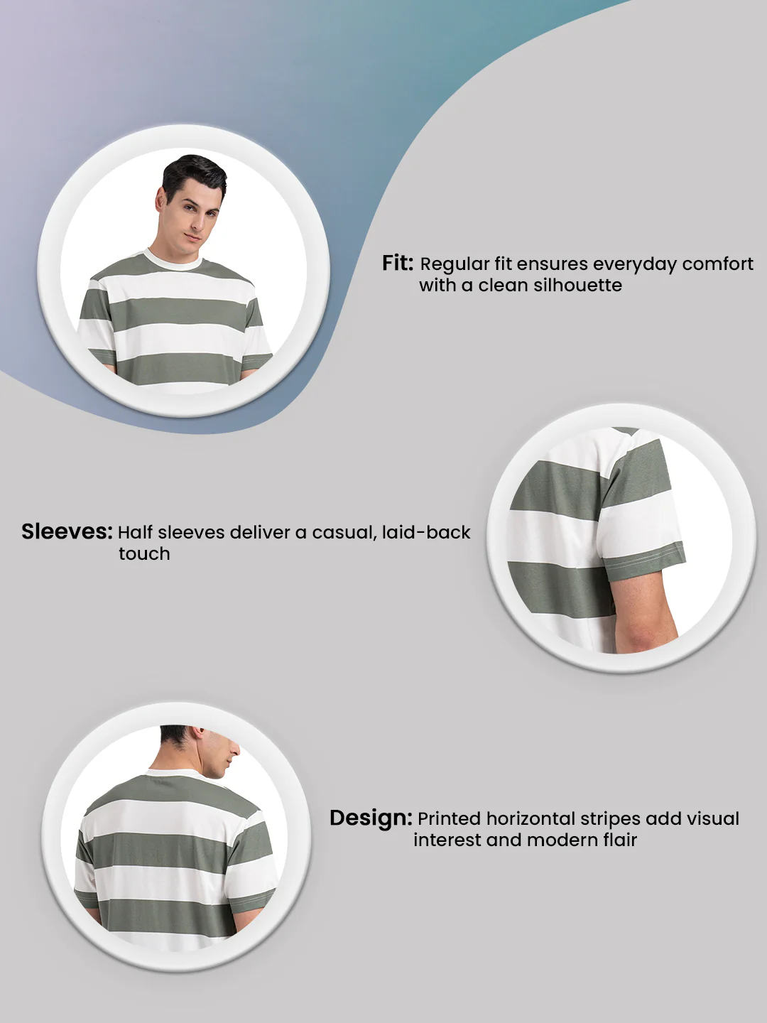 Round Neck T-Shirt for Men - Image 3