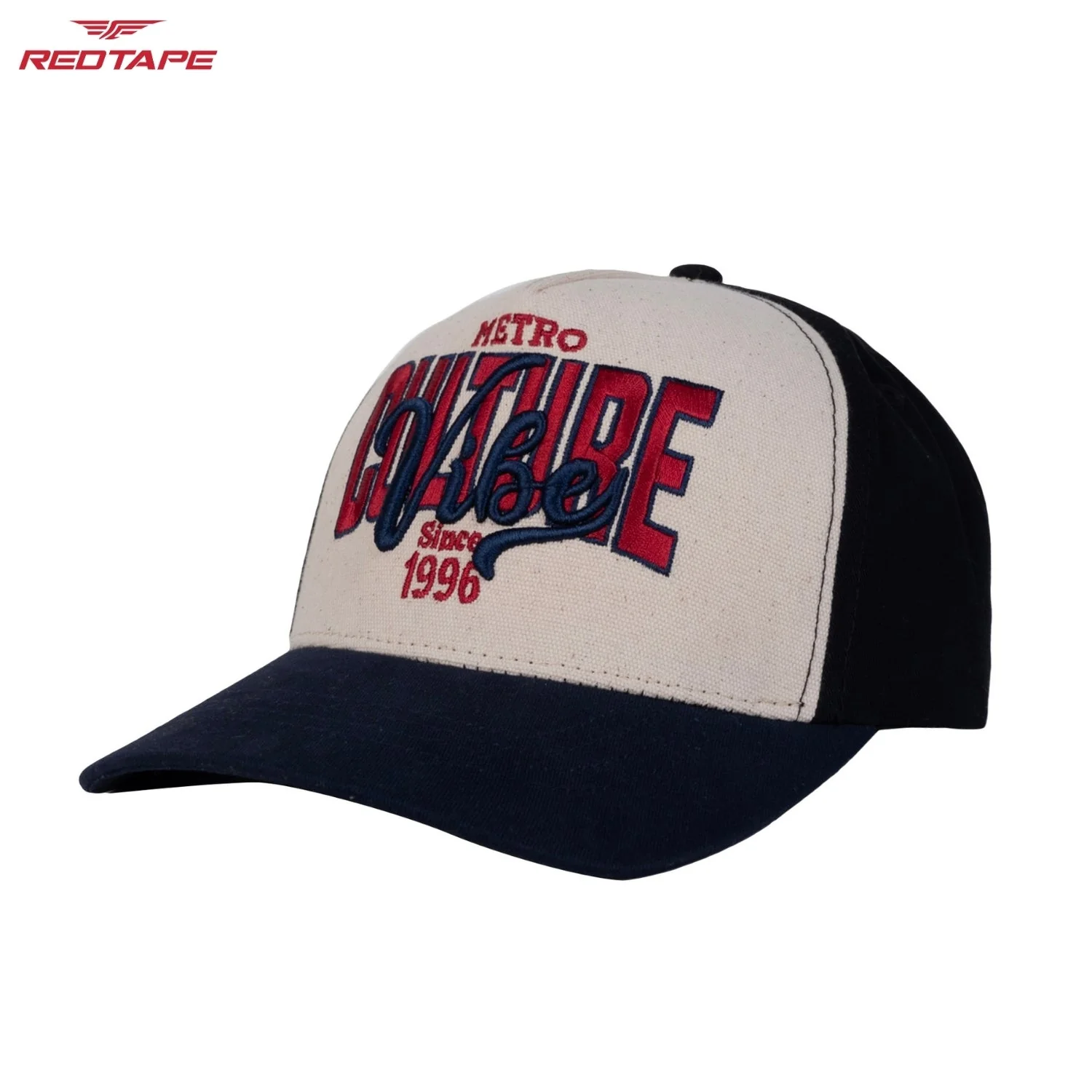 Sand Ash & Navy Colourblocked Baseball Unisex Cap for Men & Women - Image 3