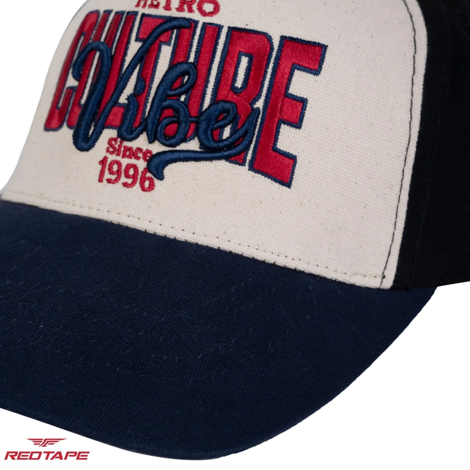 Sand Ash & Navy Colourblocked Baseball Unisex Cap for Men & Women - Image 5