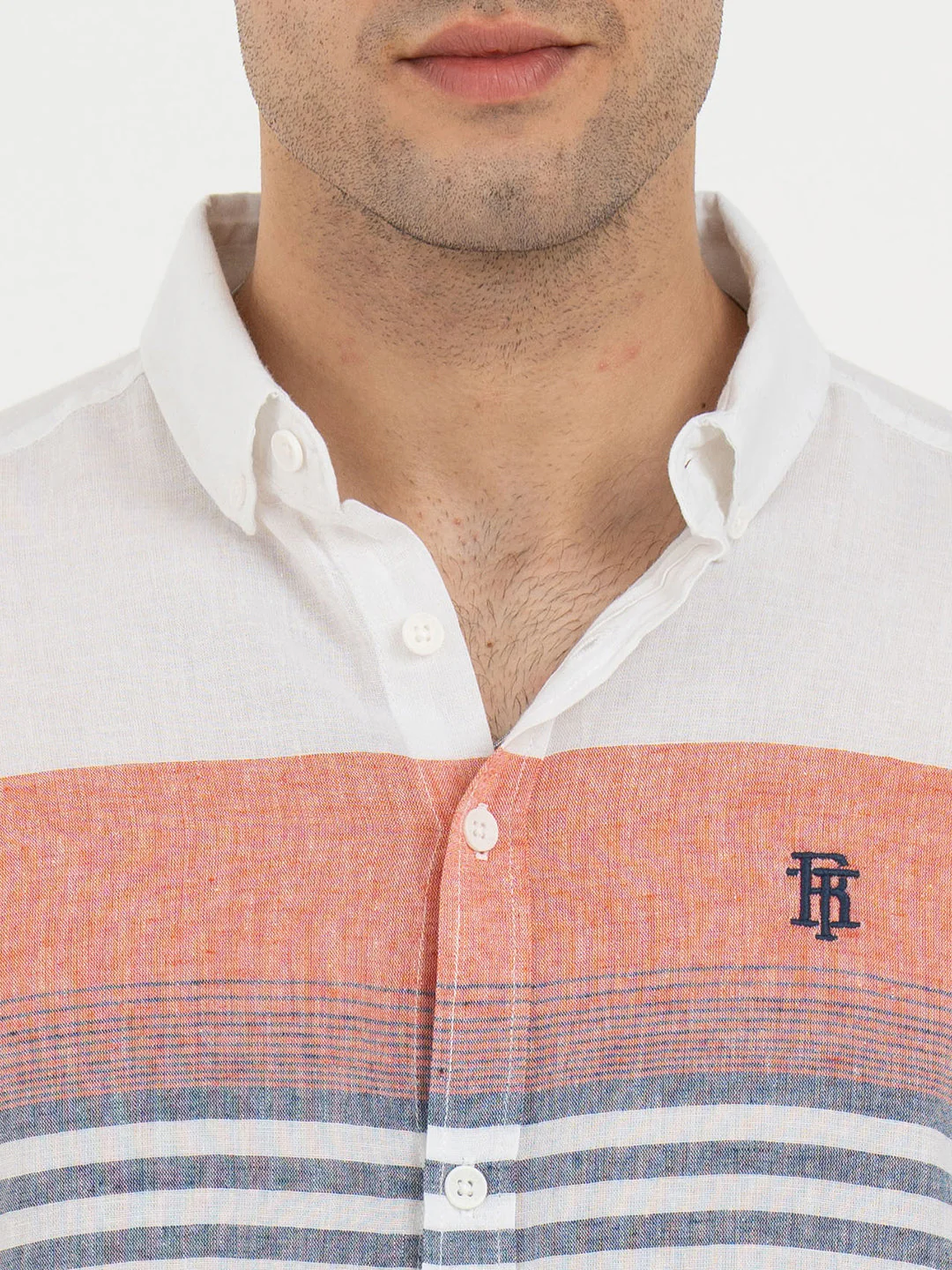 Shirts for Men in White | Striped Full Sleeve Shirt - Image 4