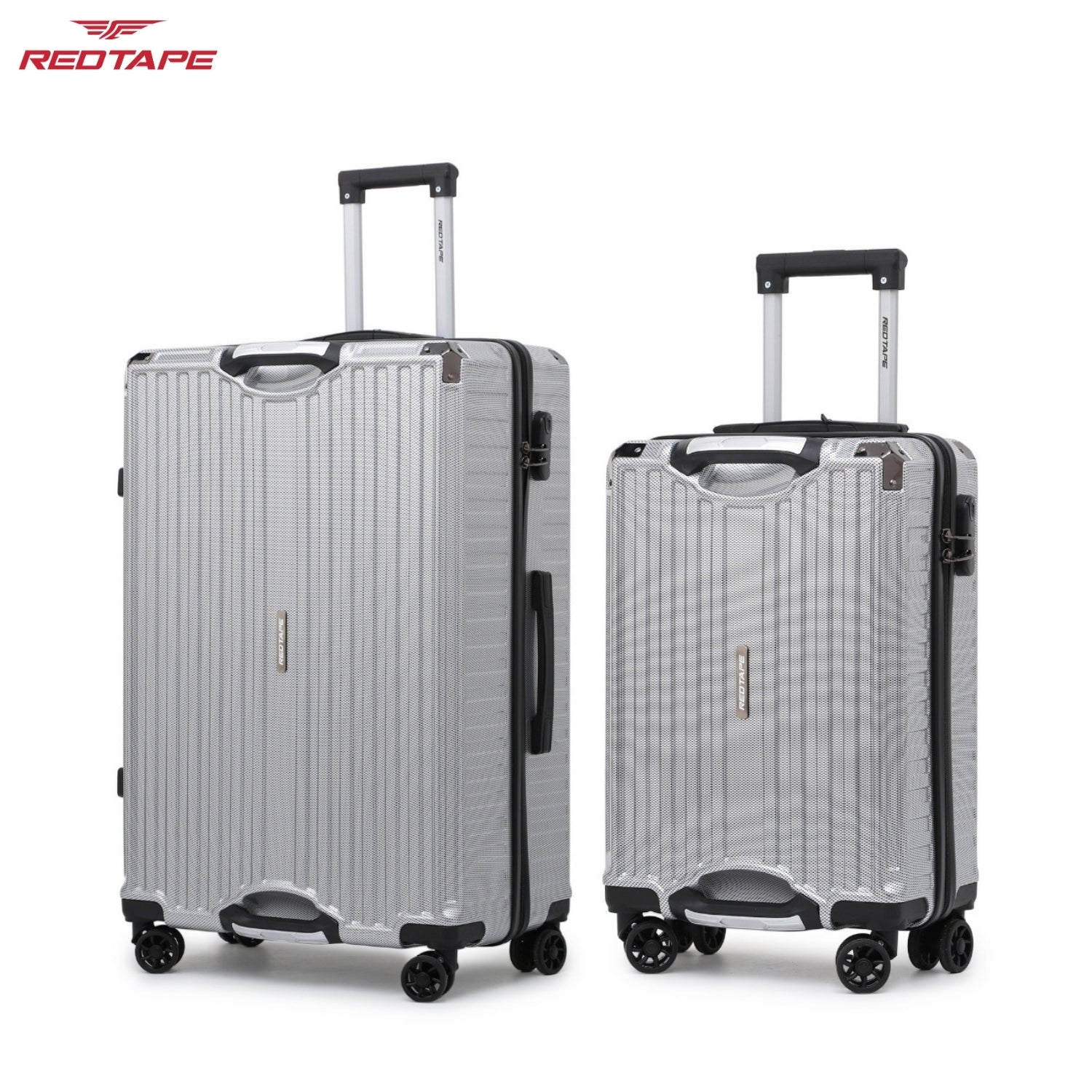 Silver 8 Wheels Trolley Bag Set of 2 (Large + Cabin) - Image 7