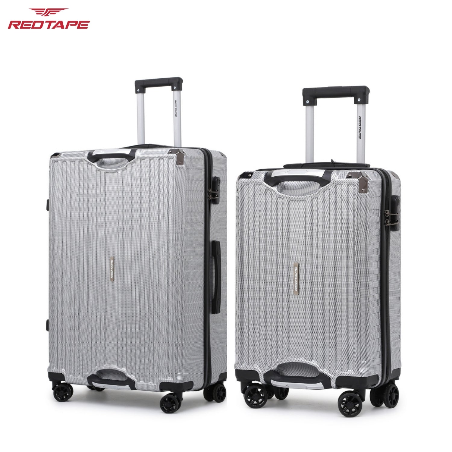 Silver 8 Wheels Trolley Bag Set of 2 (Large + Medium) - Image 7