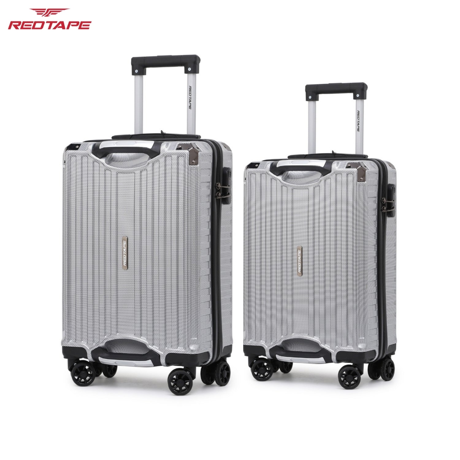 Silver 8 Wheels Trolley Bag Set of 2 (Medium + Cabin) - Image 7