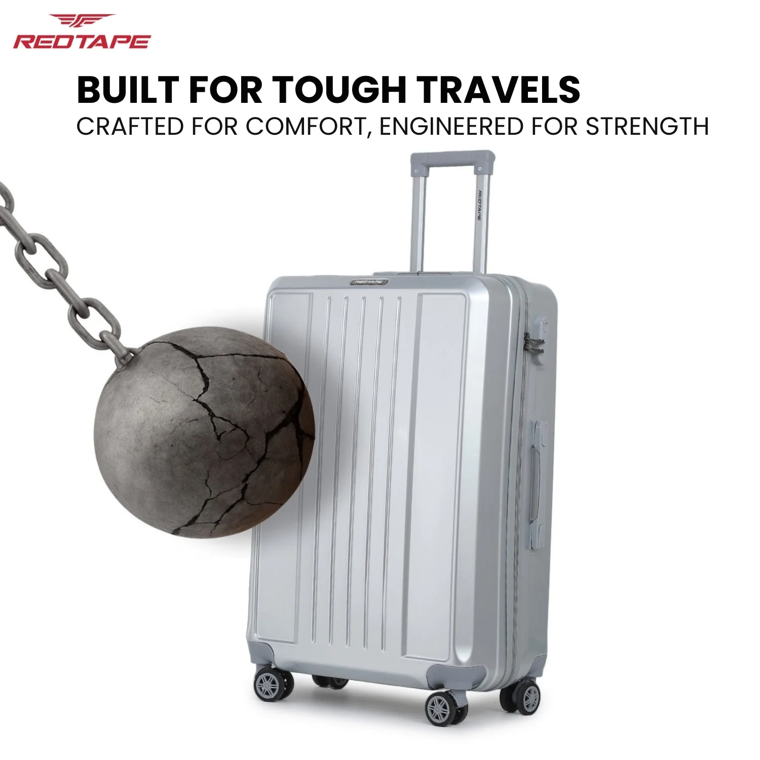 Silver 8 Wheels Trolley Bag Set of 2 (Medium + Cabin) - Image 5