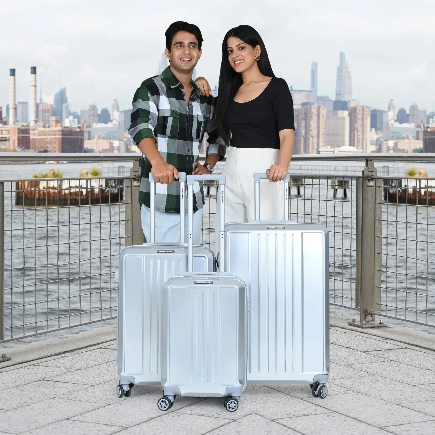 Silver 8 Wheels Trolley Bag Set of 3 (Large + Medium + Cabin) - Image 8