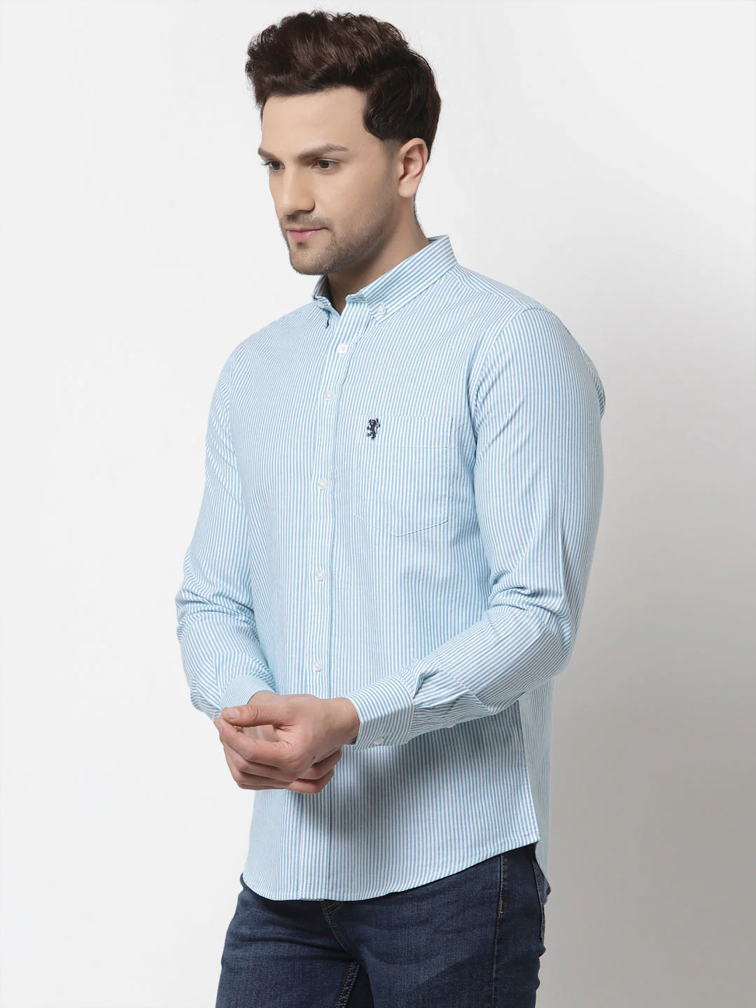 Smart Fit Striped Cotton Shirt for Men - Image 3