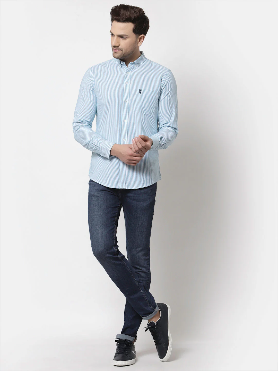 Smart Fit Striped Cotton Shirt for Men - Image 5
