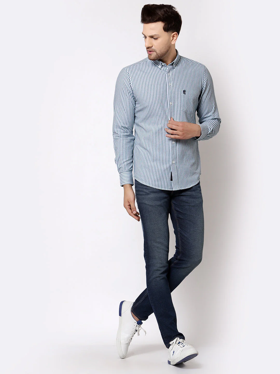 Smart Fit Striped Cotton Shirt for Men - Image 5