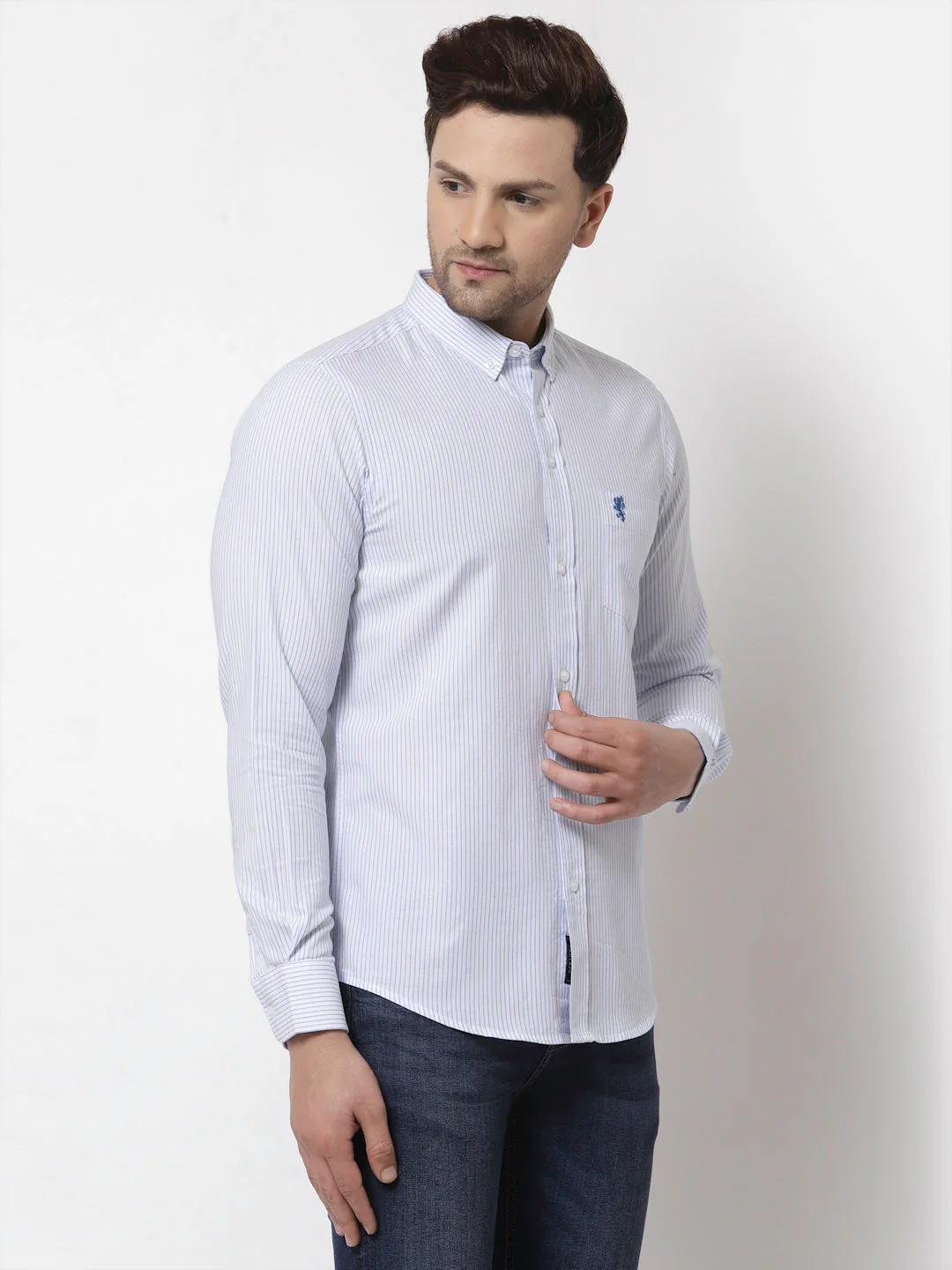 Smart Fit Striped Cotton Shirt for Men - Image 3