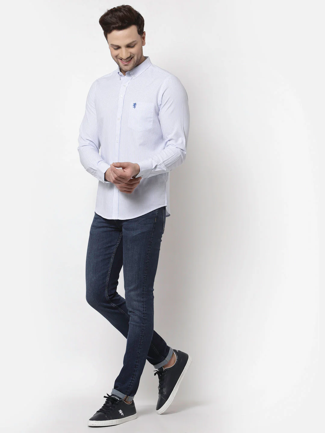 Smart Fit Striped Cotton Shirt for Men - Image 5