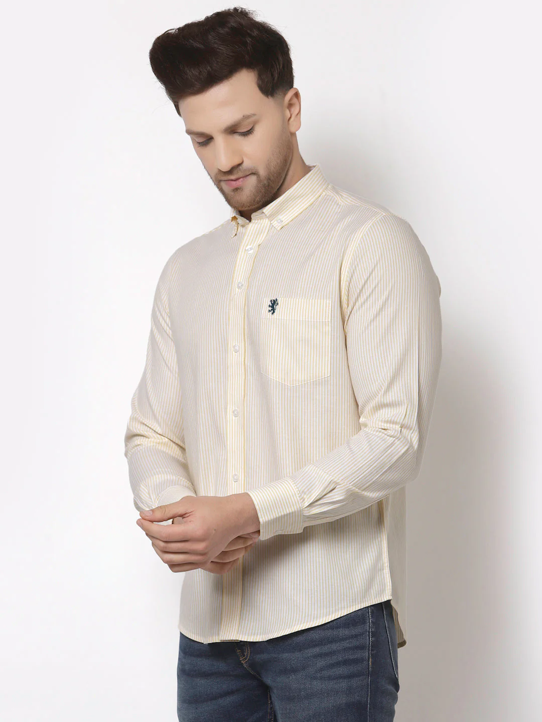Smart Fit Striped Cotton Shirt for Men - Image 3