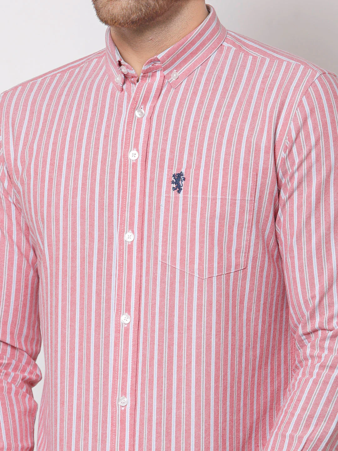 Smart Fit Striped Cotton Shirt for Men - Image 2
