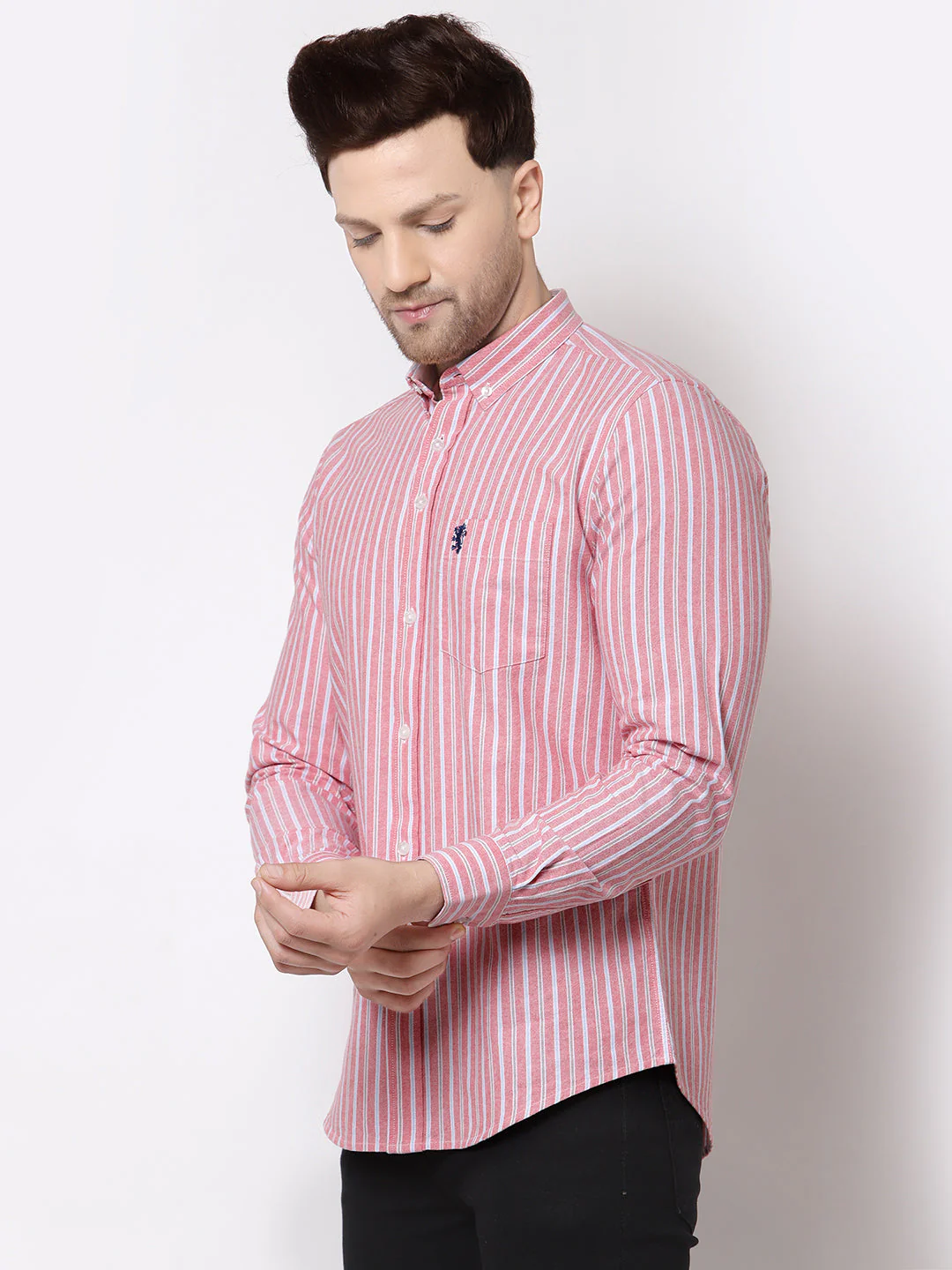 Smart Fit Striped Cotton Shirt for Men - Image 3