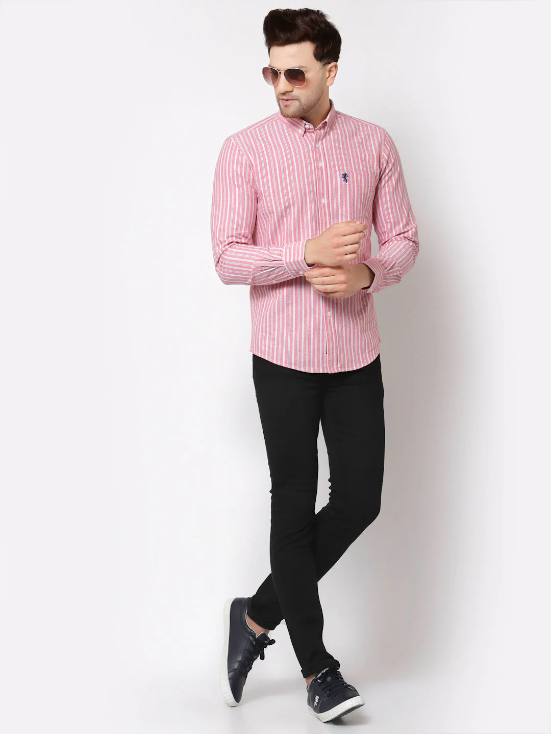 Smart Fit Striped Cotton Shirt for Men - Image 5