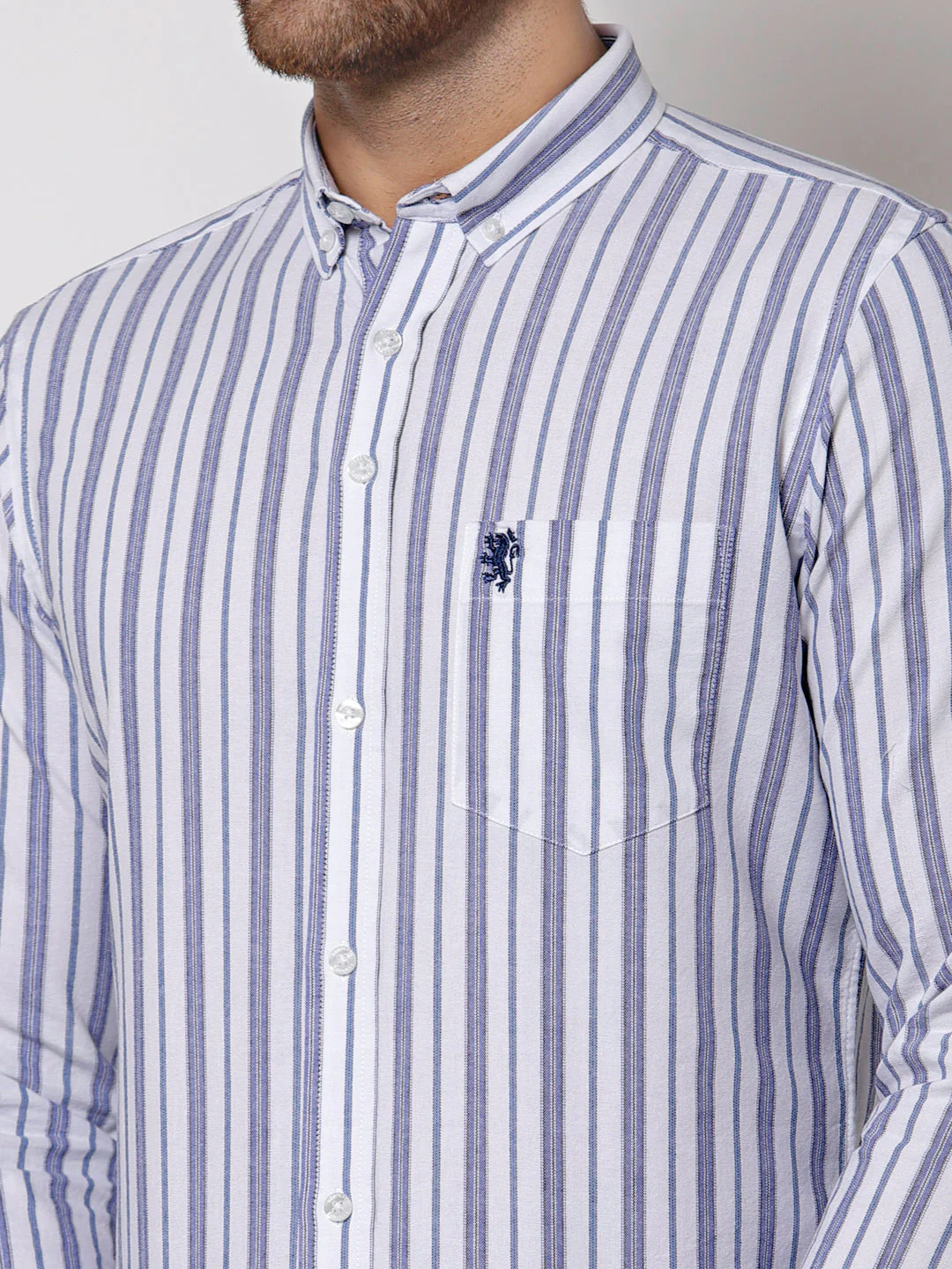 Smart Fit Striped Cotton Shirt for Men - Image 2