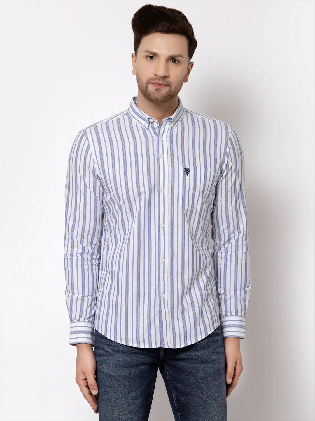 Smart Fit Striped Cotton Shirt for Men - Image 3