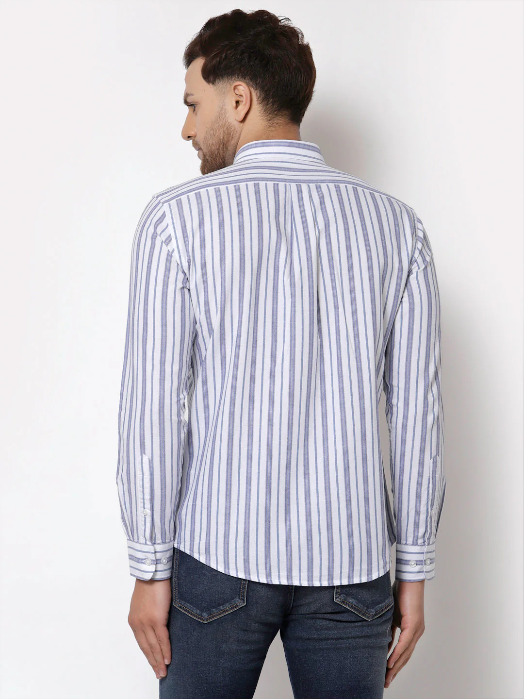 Smart Fit Striped Cotton Shirt for Men - Image 4
