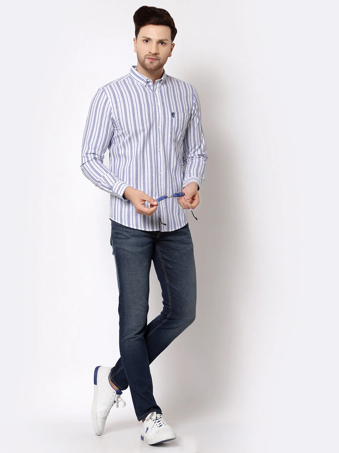 Smart Fit Striped Cotton Shirt for Men - Image 5