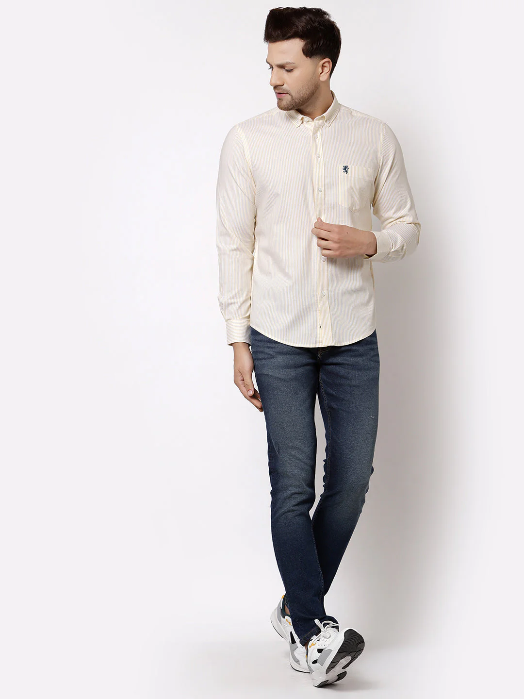 Smart Fit Striped Cotton Shirt for Men - Image 5