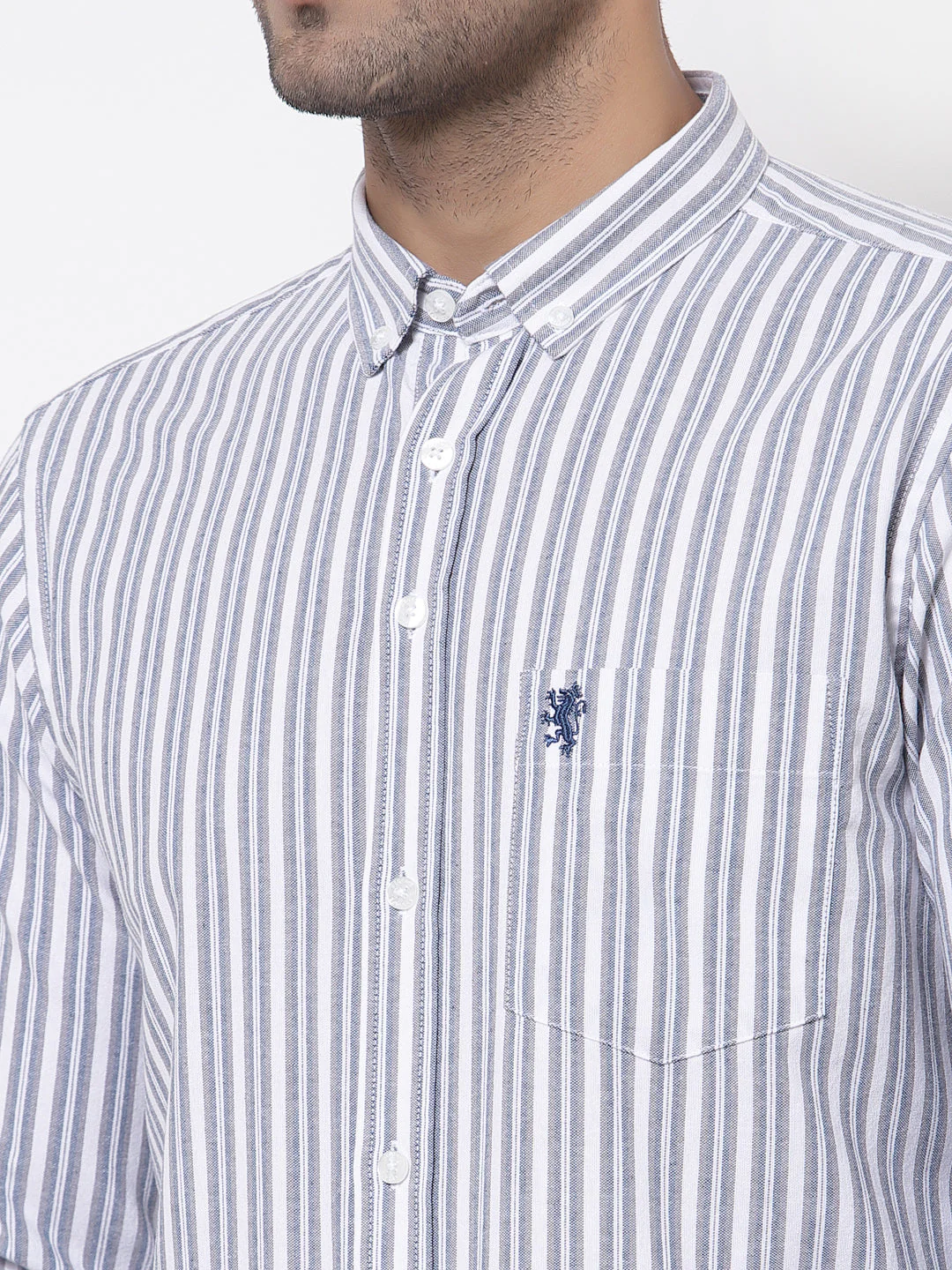 Smart Fit Striped Cotton Shirt for Men - Image 2