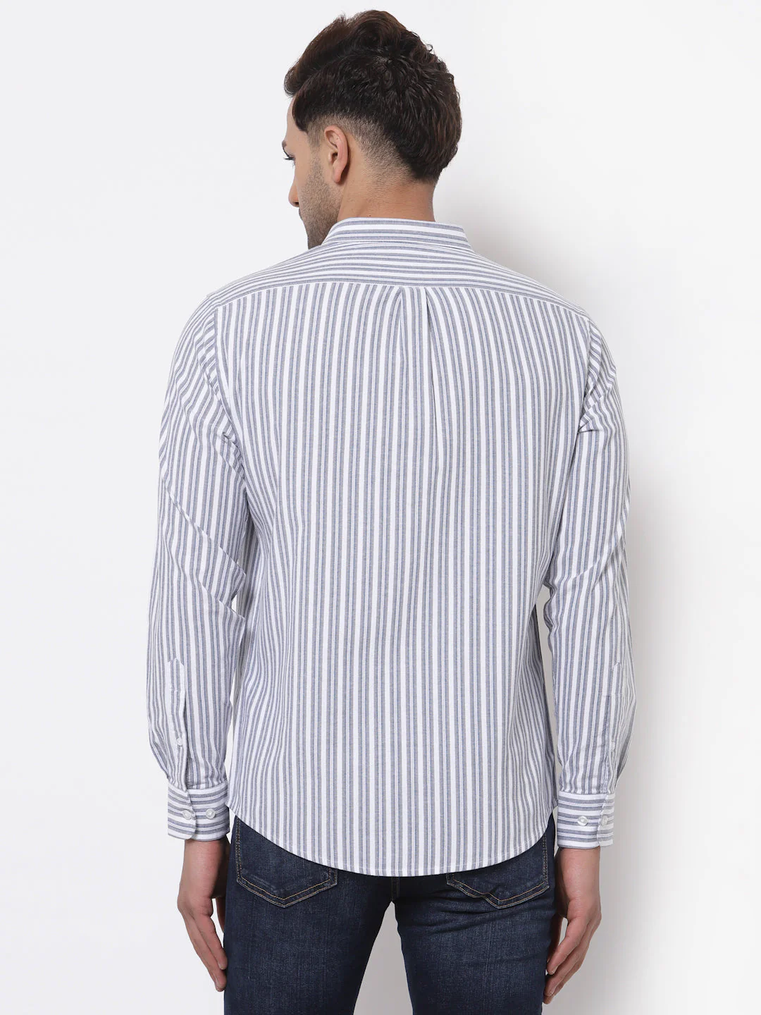 Smart Fit Striped Cotton Shirt for Men - Image 4