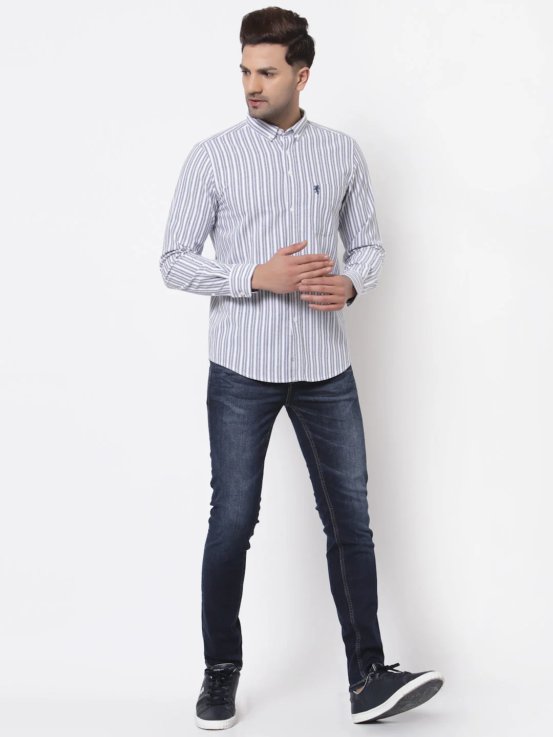 Smart Fit Striped Cotton Shirt for Men - Image 5